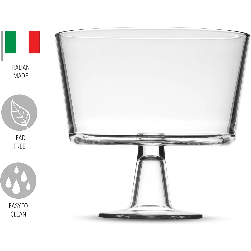 

Итальянская чаша из хрустального стекла на ножках — элегантная подставка для десерта, сервировочная миска для фруктов и салатов для вечеринок и свадеб