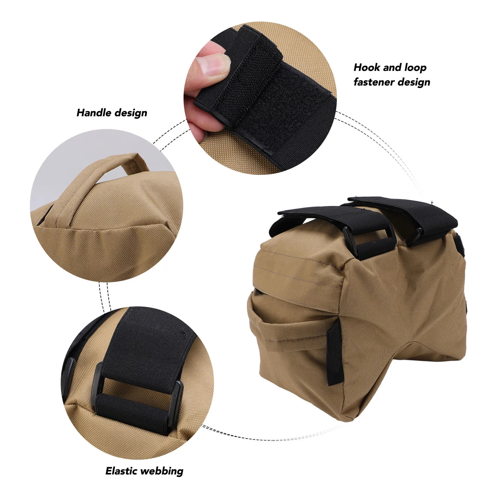 사격 지원 샌드백 야외 사격 레스트 백 사진 촬영을 위한 경량 다목적 방수 옥스포드 천