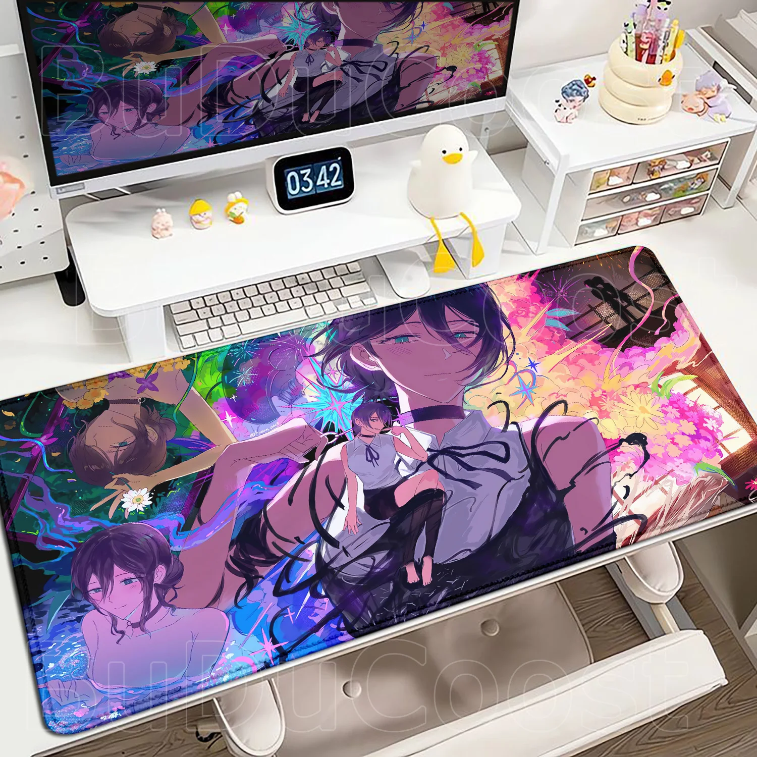

New Reze Pretty Computer Wallpaper Mouse Pad Laptop Kawaii Anime Girl Reze Keyboard Pad PC XXL Desktop Mouse Mat Gaming Mousepad