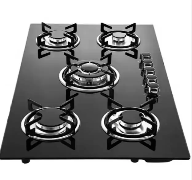 موقد غاز بخمسة شعلات، موقد غاز تجاري، موقد مطبخ على سطح الطاولة، 5 شعلة، طباخ غاز