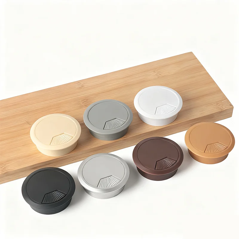 

50-80mm Office desktop cable conduit box Cable fastener circular organizer Power lead loop hole cover ABS decorative accessories