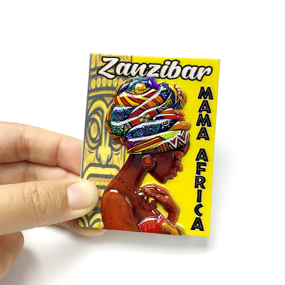 

‌Zanzibar Mama Africa 3D Resin Fridge Magnet, Home Decor, Room Decor, Souvenir, Strong Magnet, African Vibe‌