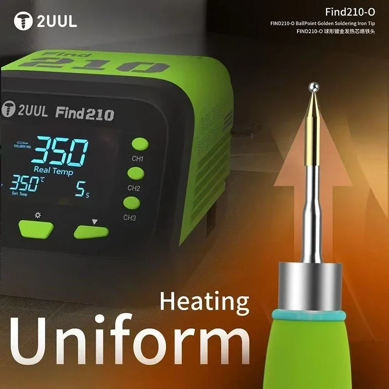 2UUL FD15 FIND210-0 Heating Core Ball Head Multi-layer Electroplating Rapid Heating Up for C210 Series Soldering Handle Tips