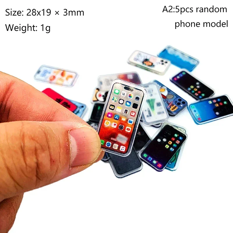 1/12 Dollhouse Mini Mobile Phone Model Dollhouse Simulation Cellphone Dolls House Decoration Accessories Pretend Play Toys