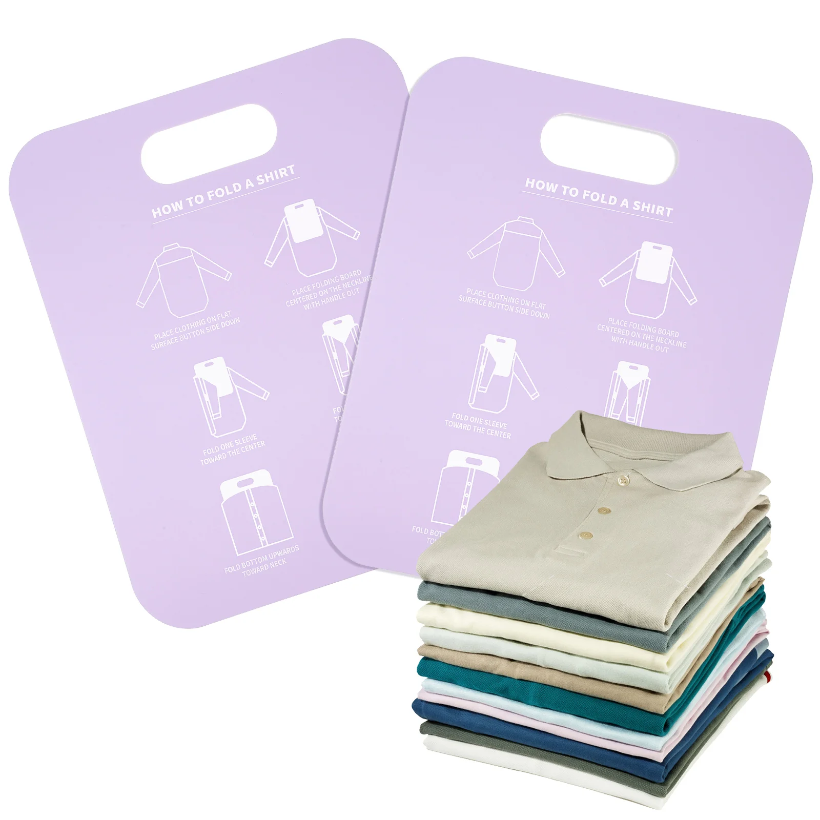 2 Pcs Shirt Folding Board Laundry Lining PP Cardboard for Dress Clothes System Form Folder Liner