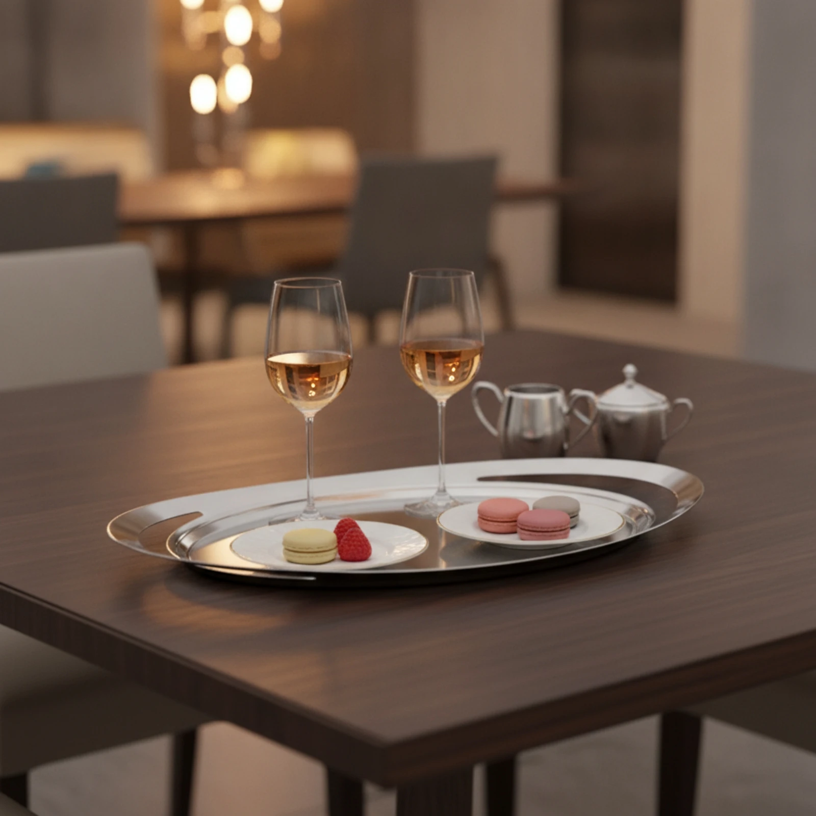 Oval Serving Tray Long-Lasting Decorative Tray with Mirror Finish Oval Platter Low-Profile Easy to Clean for Hosts, Dining Table