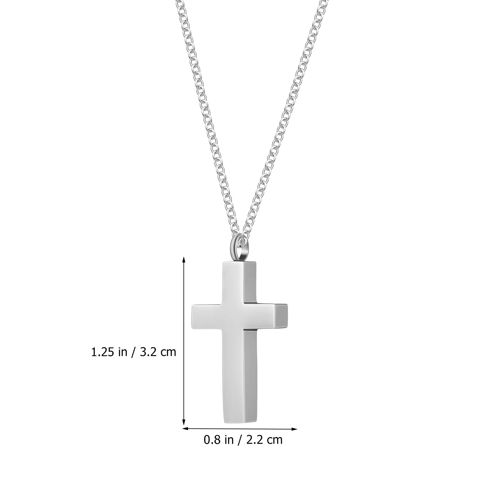 حرق رماد التيتانيوم الصلب جرة قلادة مجوهرات تذكارية للرجال النساء الصليب القلائد للرماد