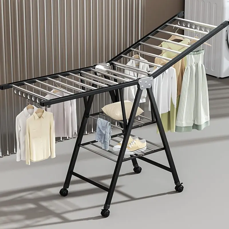 

Drying clothing rack floor-to-ceiling bedroom balcony household baby outdoor Foldable drying quilt hangers for clothes