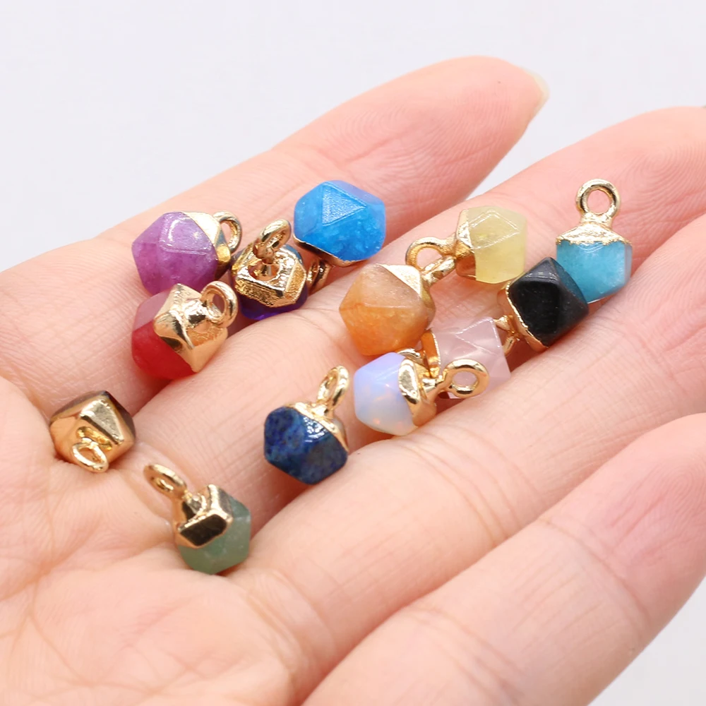 5pcs Natural Stone Small Pendant Adzuki Beans Charms Natural Agates Pendant for Making DIY Jewerly Necklace Accessories 6x6mm