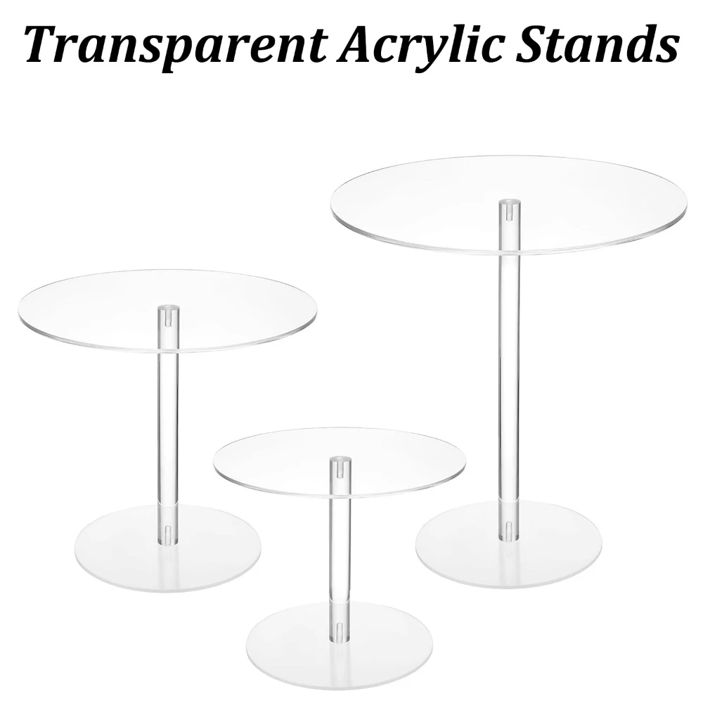 Transparent Acrylic Rack Round Frame Jewelry Display Stand Jewelry Bracelet Doll Cake Cupcake Dessert Clear Organizer Shelf