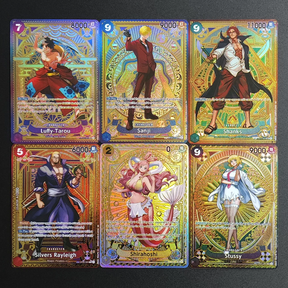 

Набор из 6 коллекционных аниме-карт One Piece 2025: Луффи, Таро, Ширахоши, Шанкс, СТУССИ, Санджи. Суперредкие одиночные карты-игрушки.