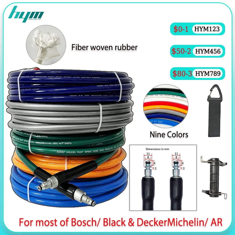 

Two Layer Fiber Weaving High-pressure Airless Spraying Car Wash For of Bosch/ Black & DeckerMichelin/ AR 0.5-40M Clean the hose