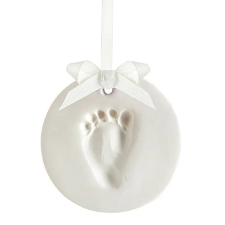 Fingerprint Mud Baby's Hand and Foot Prints Newborn's Hundred Days Full Moon Commemorative Gift Pure Handmade Clay Sculpture