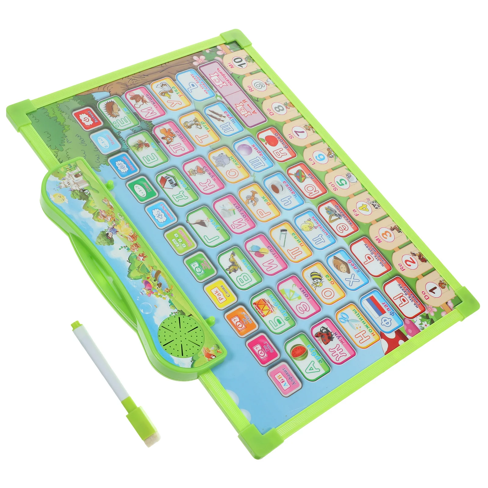 Gráfico del alfabeto ruso para niños en edad preescolar, póster educativo de aprendizaje, Material ABS electrónico duradero, colores brillantes, transparentes