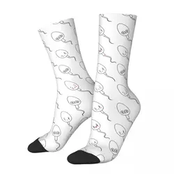 Harajuku Unisex Socks Cute Sperm Cell Kawaii Sperm Accessories Soft Cartoon Spermatozoons Skateboard Socks All Seasons Gifts