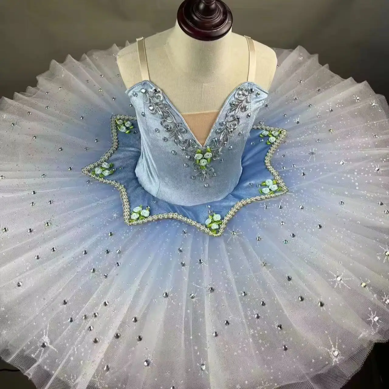 

New Ballet Dress For Girls Adult Swan Lake Ballet Wear Blue Sparkling Dance Dresses Costumes Clothe Kid Costume Dancing Skirt