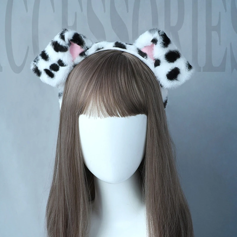 Gothic Sang Trọng Chó Tóc Vòng Mô Phỏng Thú Đầu Lông Động Vật Mũ Đợi Đầu Đa Năng Cho Cosplay Cô Gái Tập Hợp Trang