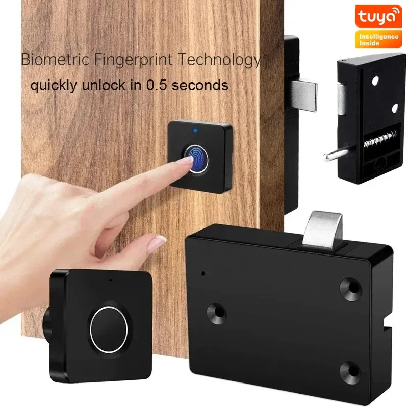 

Tuya Smart Biometric Fingerprint Lock Intelligent Electronic Drawer Lock for File Cabinet/Locker Door/Drawer/Shoebox Door Lock