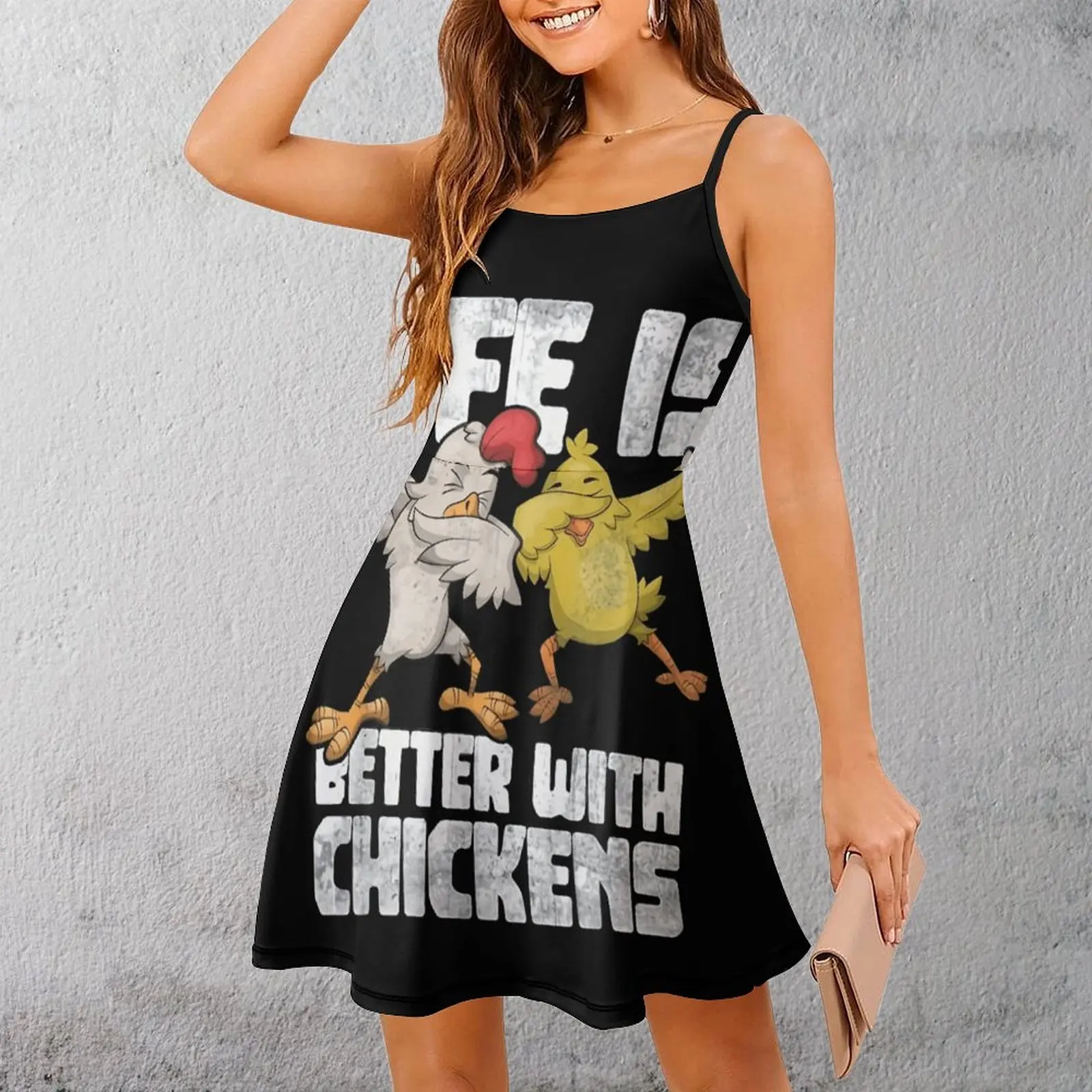 

Женское платье на бретельках Life Better Chickens Farmhouse, экзотическая женская одежда премиум-класса, новинка, платье на бретельках для вечеринок