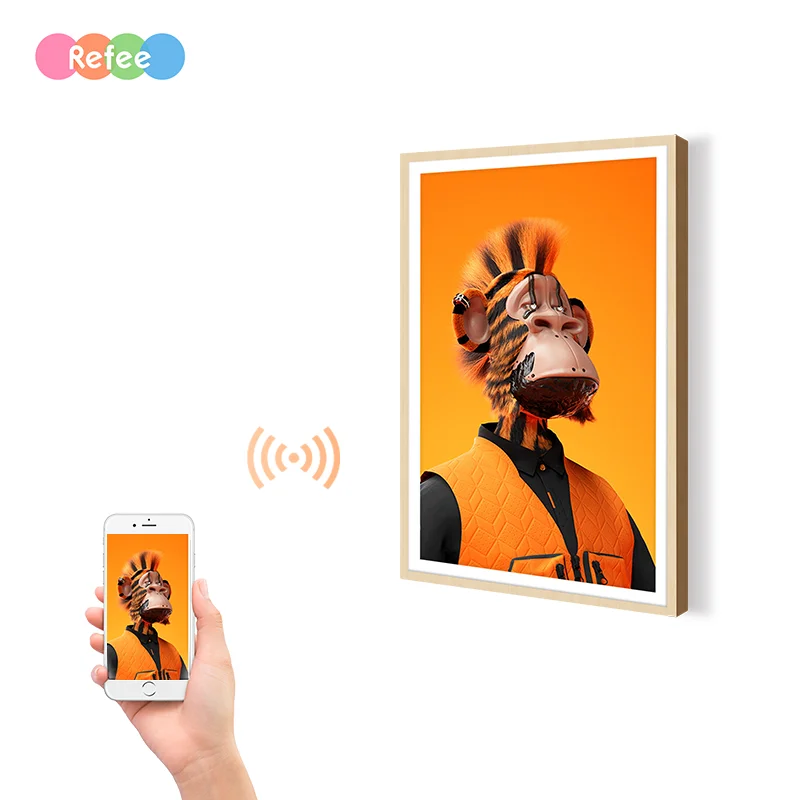 2023 New Product NFT Display Wall Mount Token Picture WIFI Share Screen 2K 4K Smart Advertising LCD Video NFT Digital Art Frames