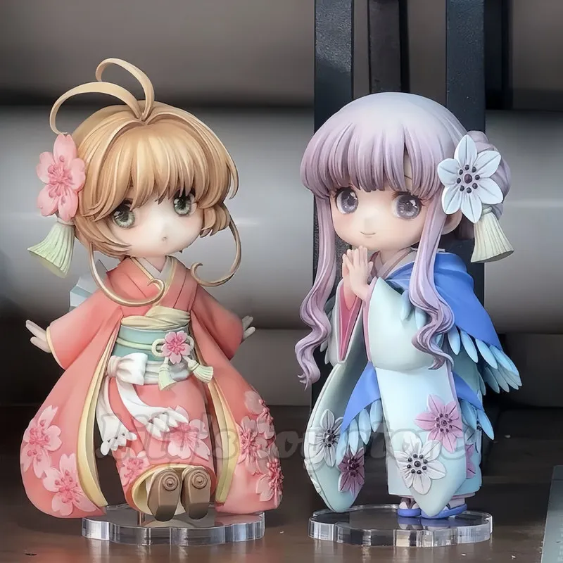 

Кардкаптор Сакура: версия в кимоно Коллекционная аниме-фигурка GK Sakura Tomoyo в стиле Kawaii Q, настольный декор, игрушка, подарок