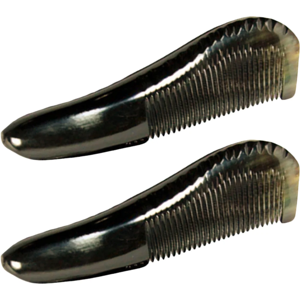 

2 Pcs Horn Comb Scalp Massage Tool Combs for Men Portable Wavy Hair Home Handheld Fashion Multifunction