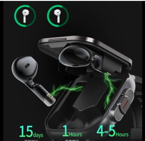 New Fashion 2024 Casual Elegant Wrist Watch Life Waterproof Ios Call 2-In-1 Bluetooth Earphones Full Screen Smart Watch image 5