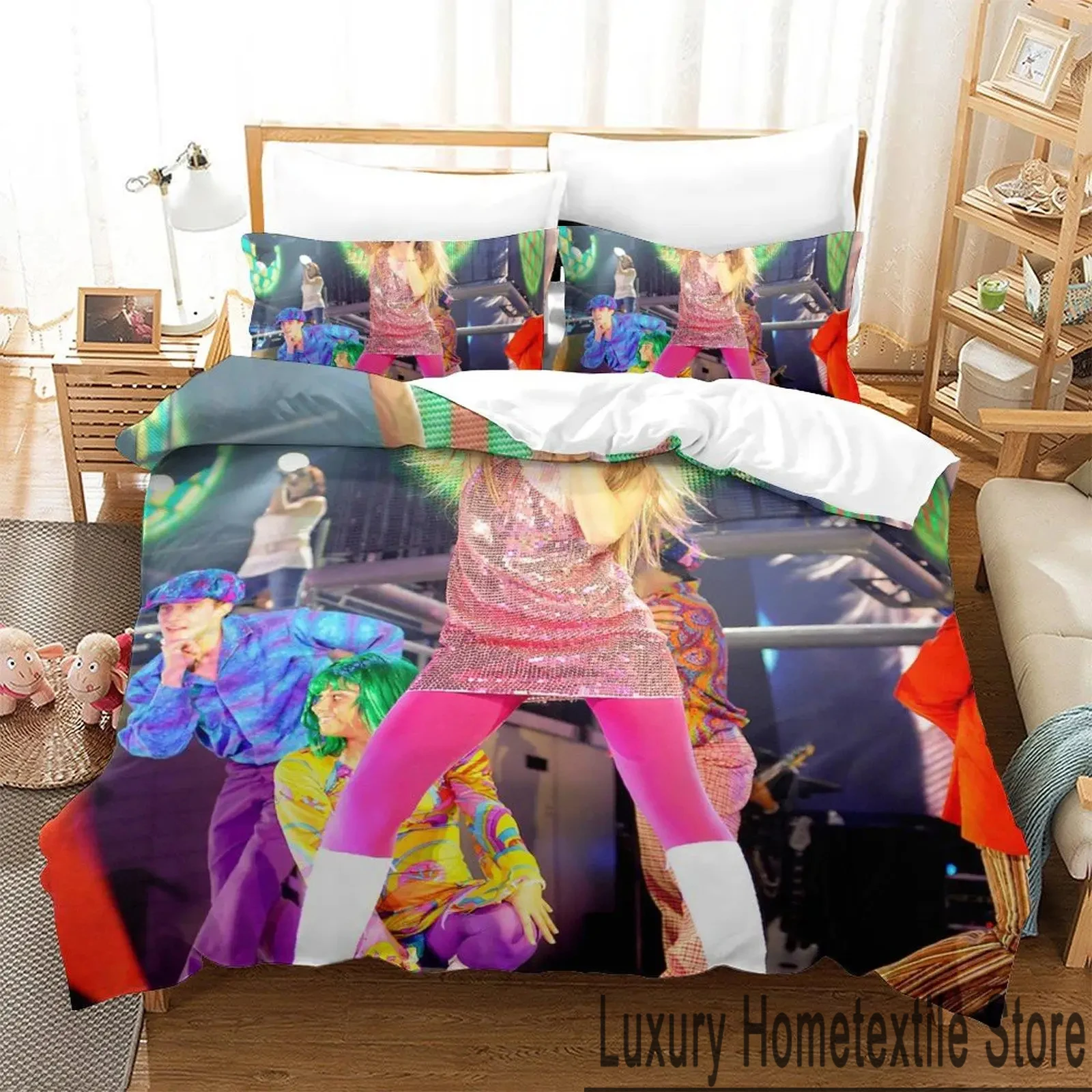 3D Print Hannah Montana Bedding Set Boys Girls Twin Queen King Size Duvet Cover Pillowcase Bed boys Adult Home Textileextile