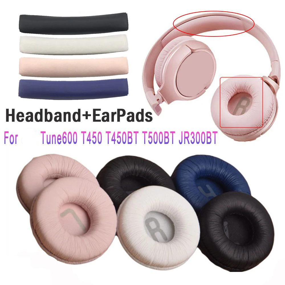 1Set 70mm Foam Ear Pads Substituição Travesseiro Capa de Almofada Macia Headset para Tune 600 T450 T450BT T500BT JR300BT