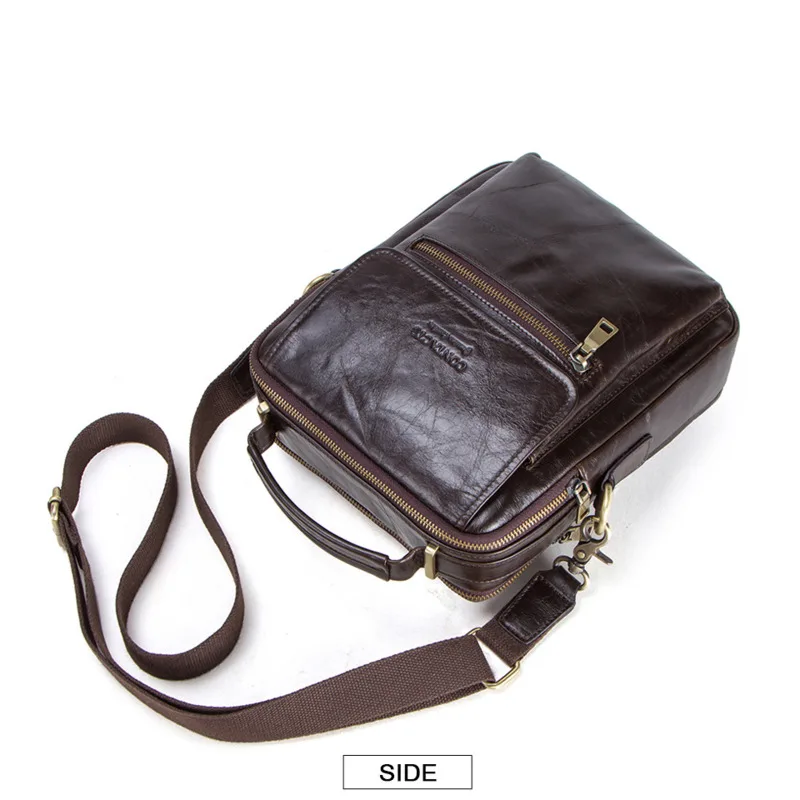 Oyixinger couro genuíno mensageiro sling saco para homens designer bolsas de luxo para 9.7 \