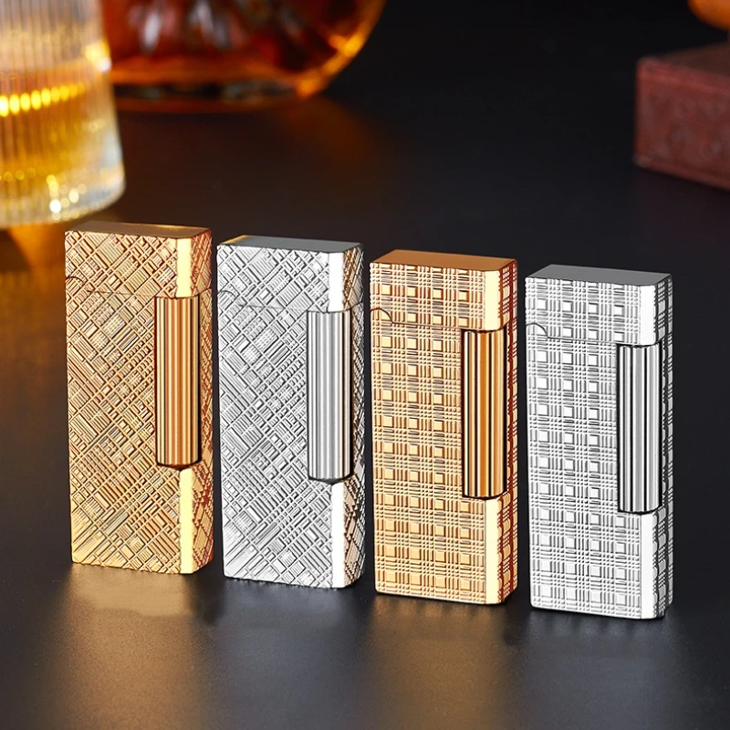 Vintage Oblique Fire Grinding Wheel Open Flame Lighter, Exquisite Carving Process, Classic Cigarette, Mini High-end Gift