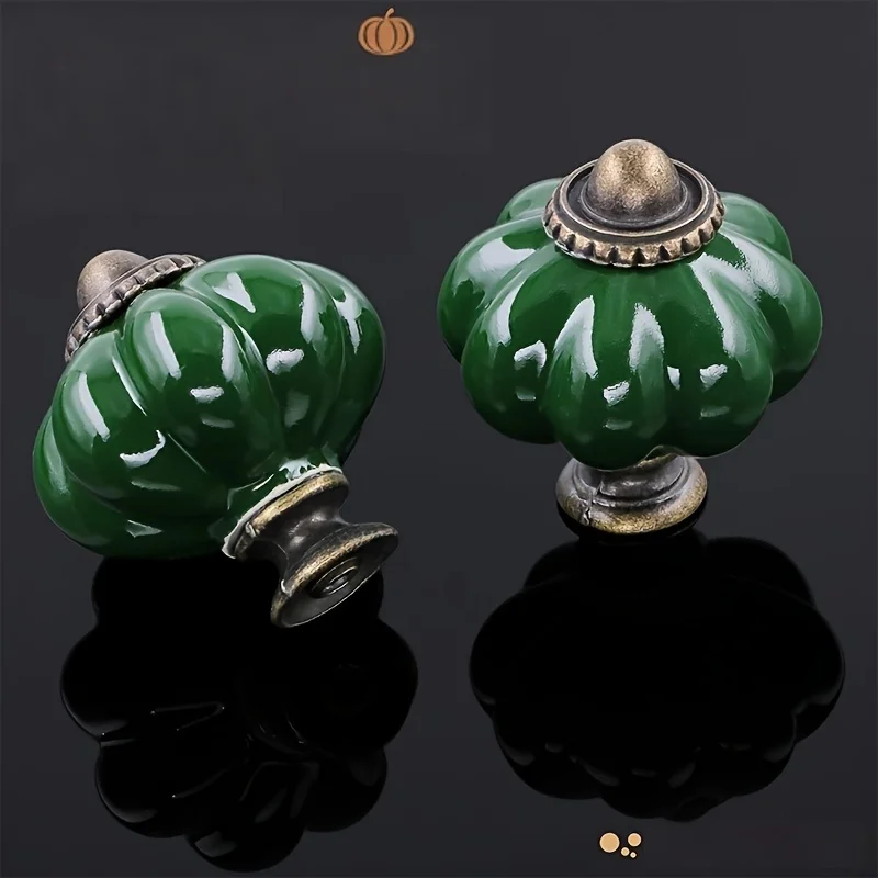 

European Style Pumpkin Shaped Single Hole Handle Wardrobe Drawer Showcase Door Handle Furniture Cabinet Pulls Home Accessories
