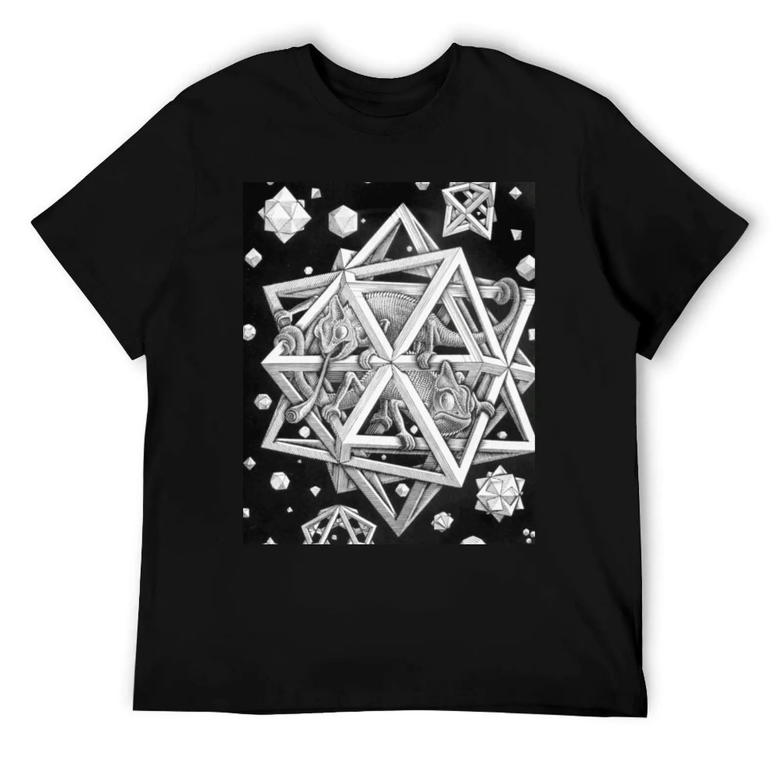 

MC Escher Halftone Graphic T-Shirt t shirt custom print men t shirt cotton 100% T-Shirt