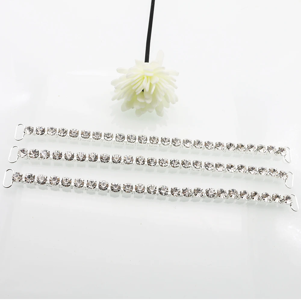 New 10pcs 12 * 175mm Fashionable 1 Drainage Diamond Chain Bikini Connector/flat Chain Reinforced Metal Crystal Bikini Buckle