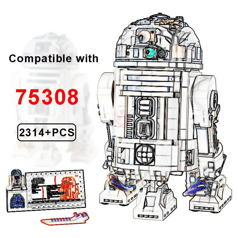 

New 2314Pcs Star Plan Robot Building Blocks Space 75308 Bricks Collect Construction Moc Toys Children Educational Adult Gifts