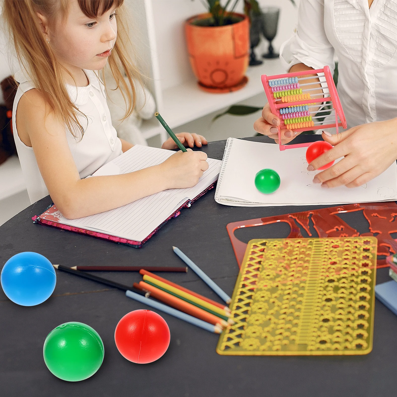 30 palline per probabilità, insegnamento della matematica, giocattolo per bambini, piccole palline di plastica addensate colorate