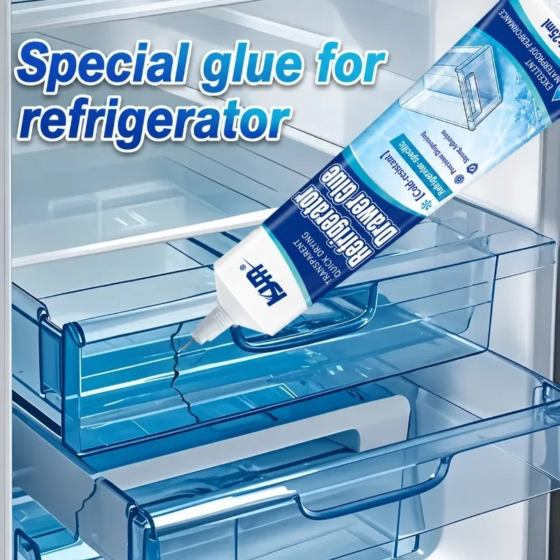 Refrigerator Sealing Repair Glue 25ML Cold Resistant Quick Dry Waterproof Adhesive for Fridge Drawer Door Plastic Glass