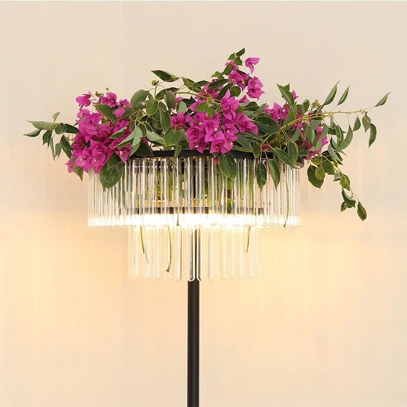 

Flower glass floor lamp creative DIY hotel B & B model room living room new fashion