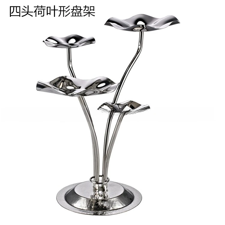 

Креативная подставка для фруктов из нержавеющей стали в форме листа лотоса, подставка для димсамов, декоративная подставка для еды для отелей и фуршетов, подставка для закусок для KTV