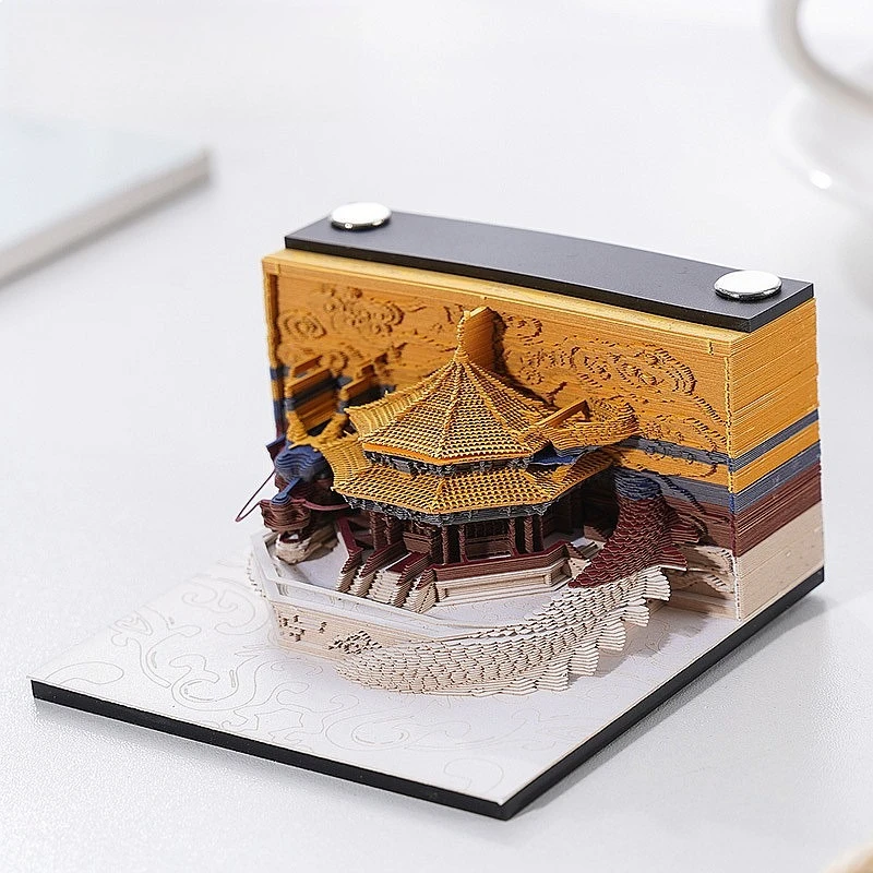 3D Stereo Memo Pad Tearable Creative Gift Paper Carving High‑Appearance Desktop Ornament Office Supplies Calendar Kawaii Desk