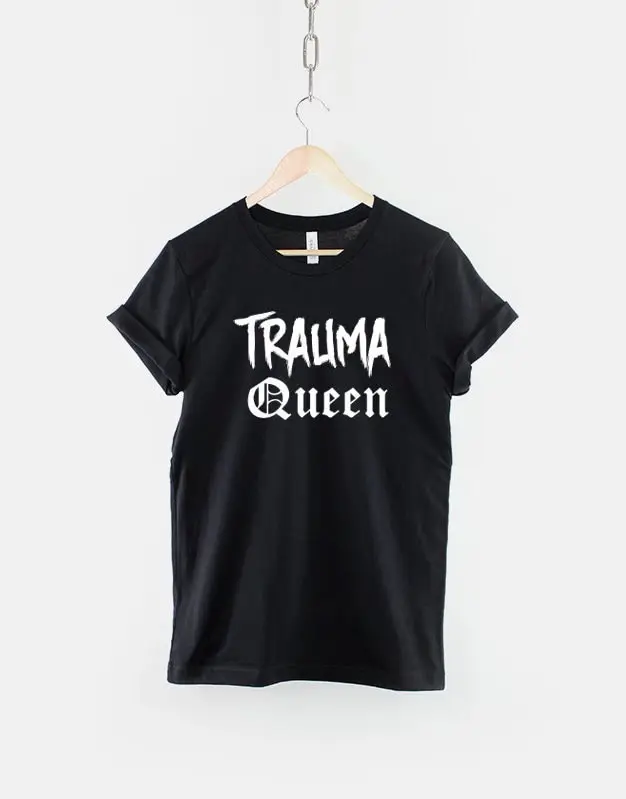 Trauma Queen Pastel Goth Halloween T Shirt Horror Gothic Slogan