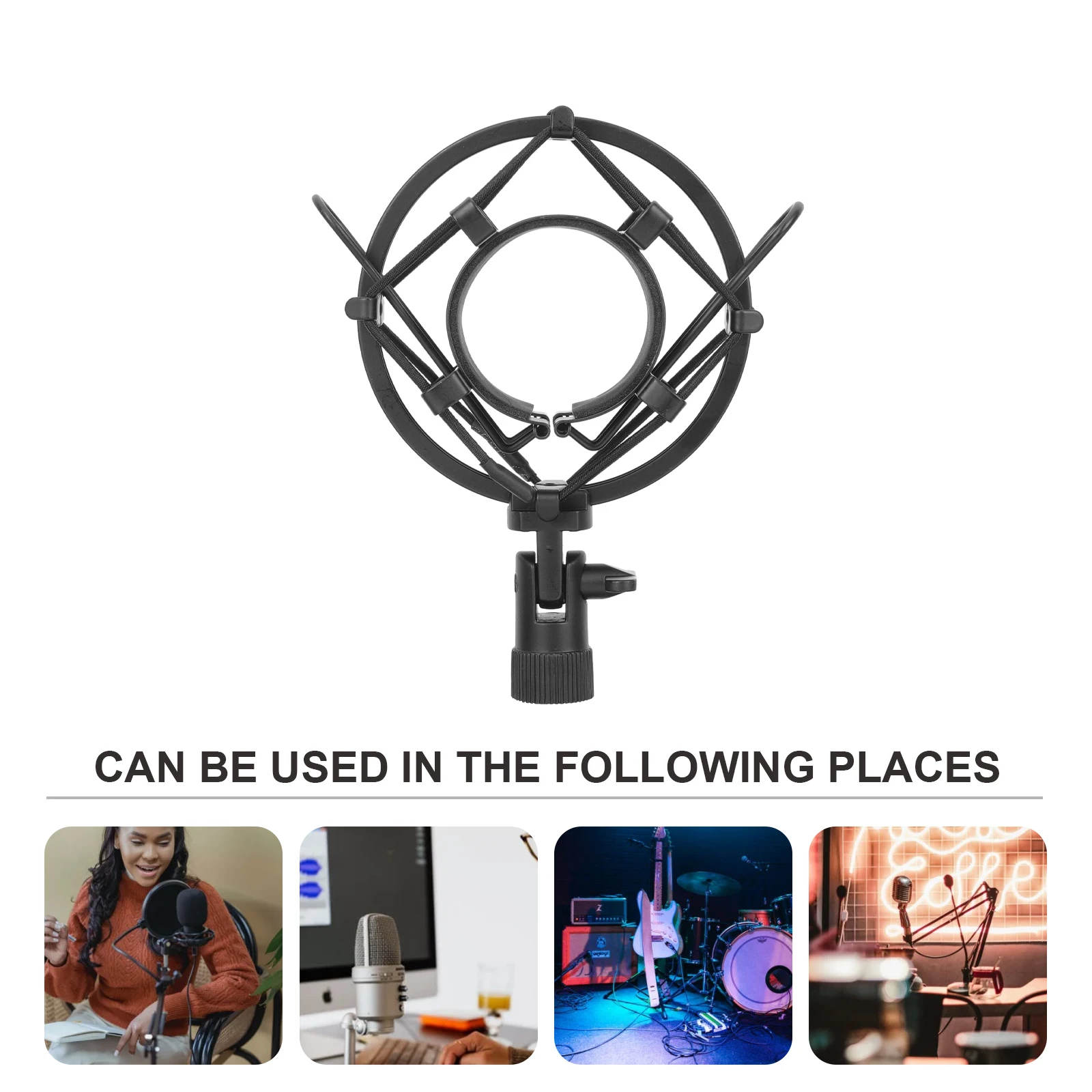 Microphone Shock Mount Desktop St Anti Vibration Holder Metal Elastic Rope Bracket Mic St for Broadcasting Singing Recording