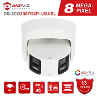 Anpviz OEM DS-2CD2387G2P-LSU/SL 4K Dual Lens Full Color PoE IP Panoramic Camera Built-in Mic Speaker 180° Angle Motion Detection