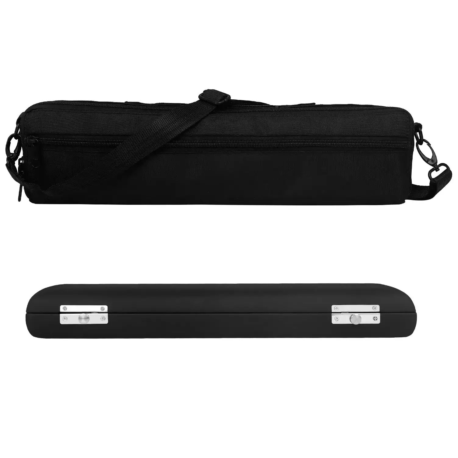 16 Holes Flute Case Bag Storage Box Set Woodwind Instrument Parts Accessories Portable Black Leather Box With lining Handbag