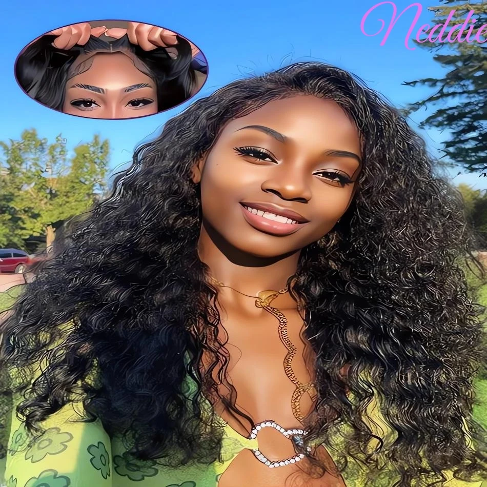 

Lace Frontal wig 5x5 Ready To Wear Curly Human Hair 100% Natural 30 40 Inch Deep Wave Glueless Closure Wigs For Women Choice