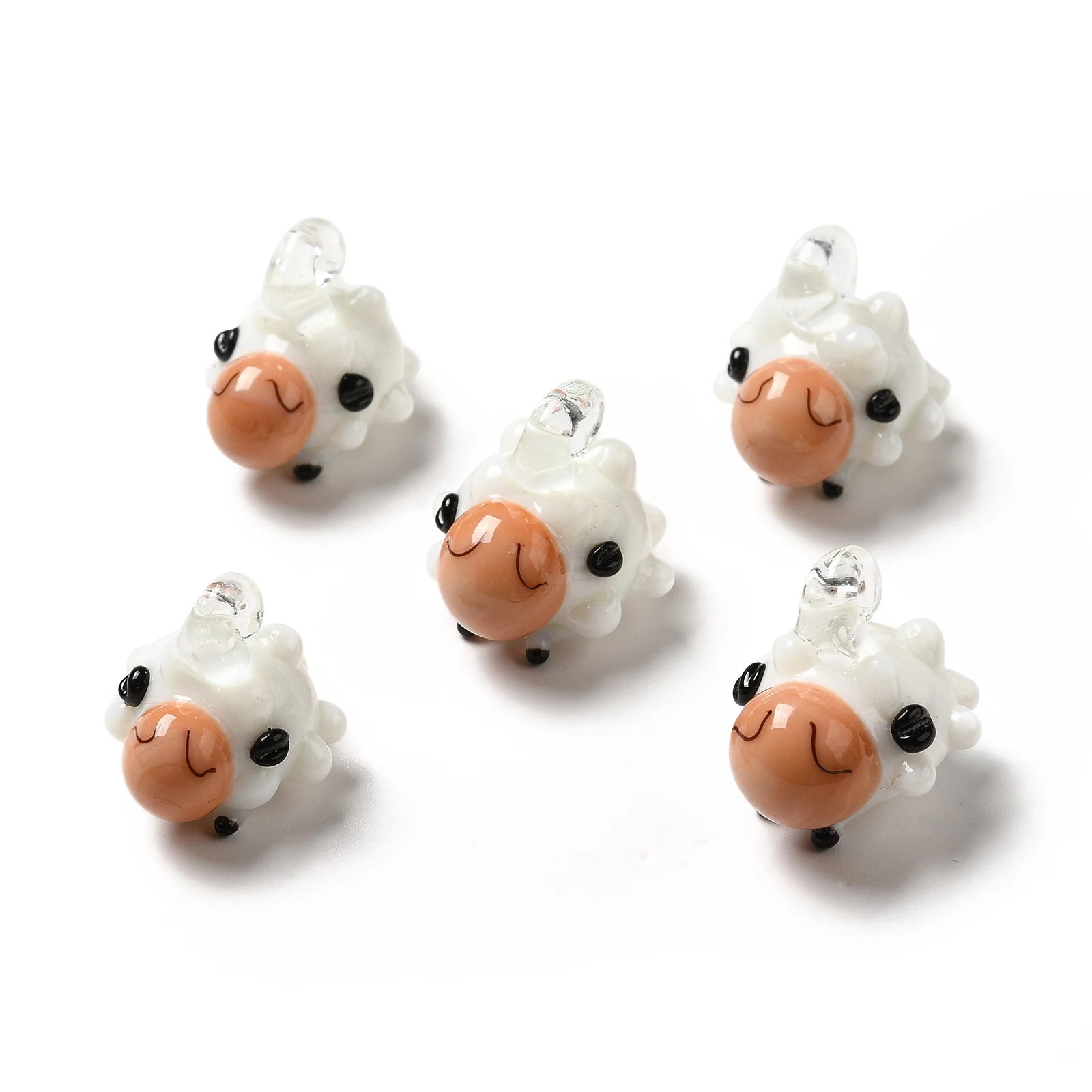 10pcs Cute Cartoon Animals Sheep Charms Pendants For Earrings Keychain DIY Jewelry Making Accessories