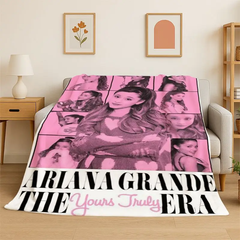 Ariana Grande Singer Star Flannel Blanket,Ultra Soft Warm Plush Throw for Home Bedroom Bed Sofa Cover Office Camping Picnic gift