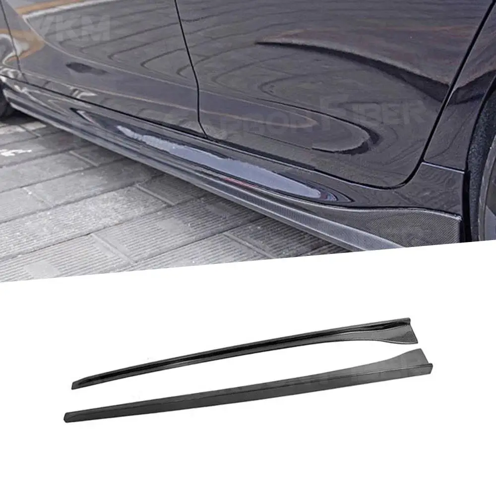 2Pcs Carbon Fiber Side Skirts Door Bumper Extension Chin for BMW 6 Series F06 F12 F13 640i 640d 650i M6 2011-2016 Car Styling