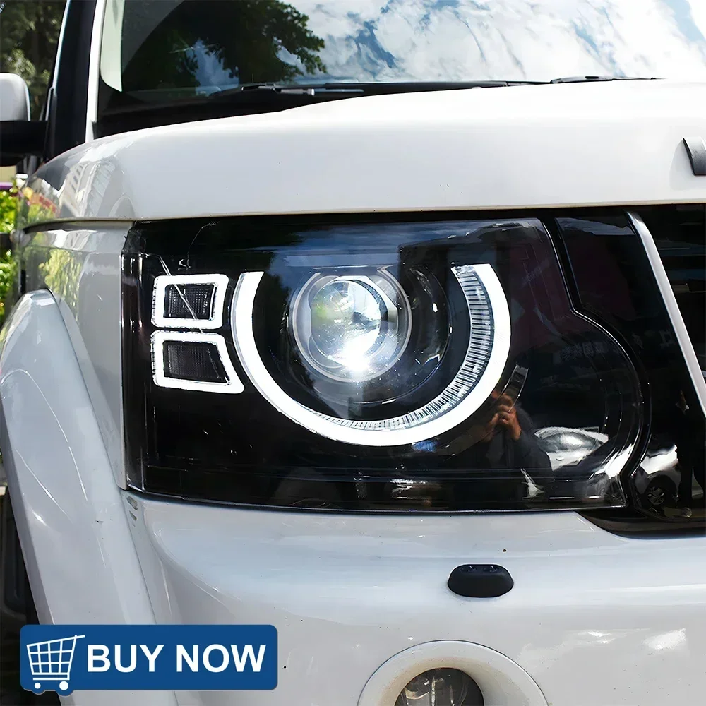 لاند روفر ديسكفري 4 2010-2016 LED مجموعة المصابيح الأمامية للسيارات ترقية ثنائية البؤرة العارض عدسة اكسسوارات المصابيح الأمامية للسيارة #4