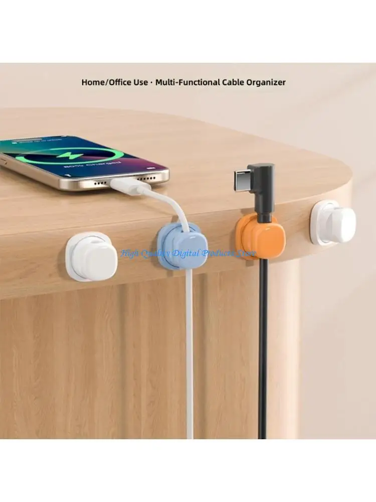

U2JE Plastic Rotatable Cord Holder Clip For Desk Management With Spring Fixation